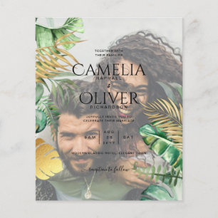 Prospectus 11,4 Cm X 14,2 Cm PHOTO tropicale OVERLAY All-in-1 QR Code Mariage