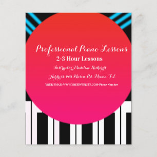 Prospectus 11,4 Cm X 14,2 Cm Piano Lesson Musical Clavier Instructeur Tutor