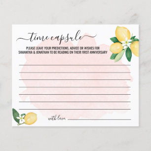 Prospectus 11,4 Cm X 14,2 Cm Pink Lemons Time Capsule Conseils pour carte Coupl