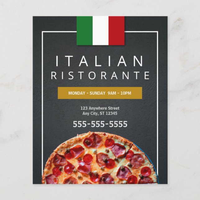 Prospectus 11,4 Cm X 14,2 Cm Pizzeria (Devant)