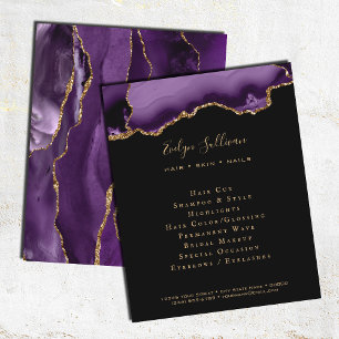 Prospectus 11,4 Cm X 14,2 Cm plaquette d'agate noire violette