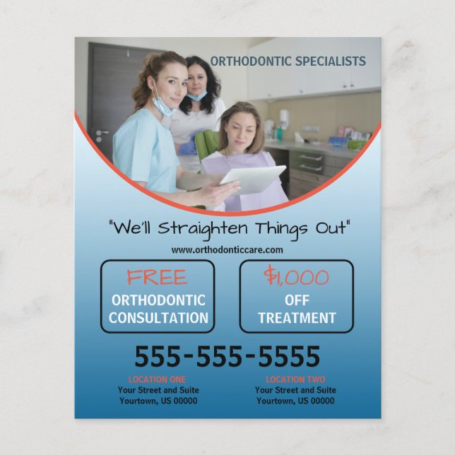Prospectus 11,4 Cm X 14,2 Cm Pratique orthodontique (Devant)