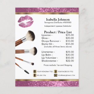 Prospectus 11,4 Cm X 14,2 Cm Pretty Pink Lip Glitter Product / Price List