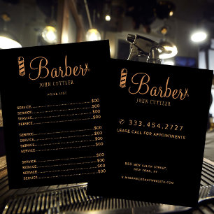 Prospectus 11,4 Cm X 14,2 Cm Prix du magasin de barbier personnalisé logo profe