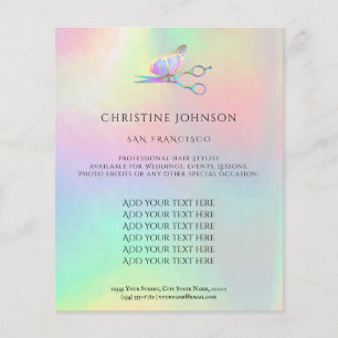 Prospectus 11,4 Cm X 14,2 Cm professional hair stylist flyer