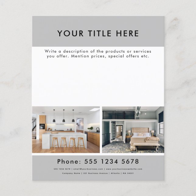Prospectus 11,4 Cm X 14,2 Cm Professionnel Promotionnel 2 photo et texte (Devant)