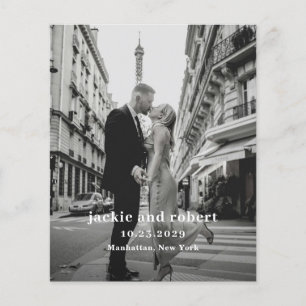 Prospectus 11,4 Cm X 14,2 Cm Programme de mariage minimaliste moderne avec phot