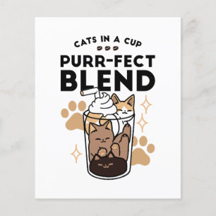Prospectus 11,4 Cm X 14,2 Cm Purr-fect Blend : Cat and Coffee Art for Pet Lover