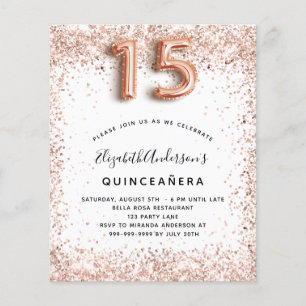 Prospectus 11,4 Cm X 14,2 Cm Quinceanera rose or blanc budget