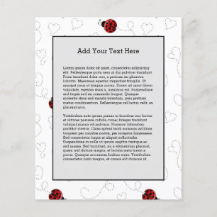 Prospectus 11,4 Cm X 14,2 Cm Red Ladybug Beetle Insect Lover Black Hearts