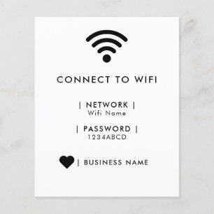 Prospectus 11,4 Cm X 14,2 Cm Réseau Wi-Fi et mot de passe Business Retail