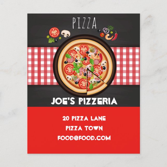 Prospectus 11,4 Cm X 14,2 Cm Restaurant de pizzeria Pizza food (Devant)