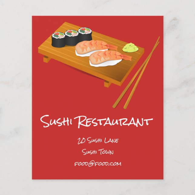Prospectus 11,4 Cm X 14,2 Cm Restaurant japonais Sushi (Devant)
