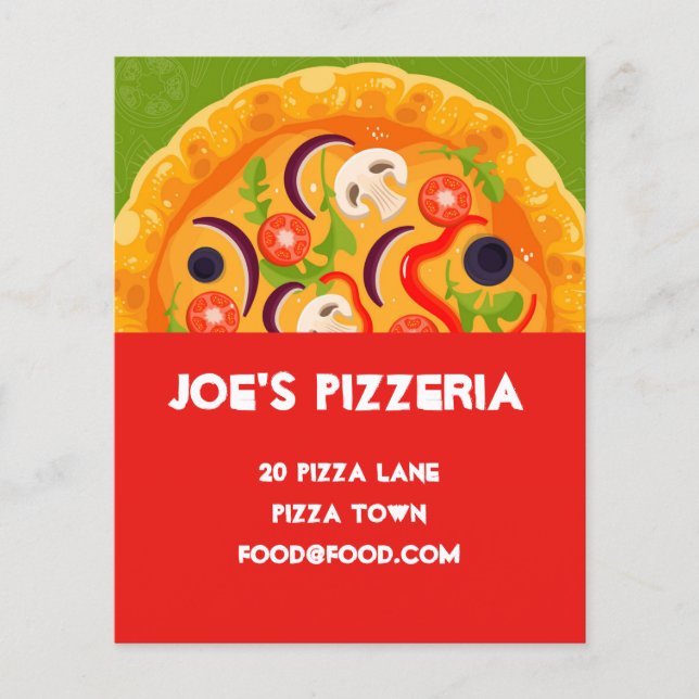 Prospectus 11,4 Cm X 14,2 Cm Restaurant Pizzeria Pizza (Devant)