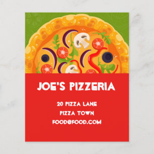 Prospectus 11,4 Cm X 14,2 Cm Restaurant Pizzeria Pizza