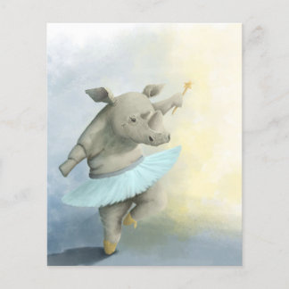 Prospectus 11,4 Cm X 14,2 Cm Rhino dansant | Amateurs de Chubby de Rhino mignon