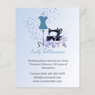 Prospectus 11,4 Cm X 14,2 Cm Robe nuptiale Altérations Bleu Publicité