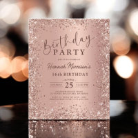 Rose Budget Parties scintillant or 16e anniversair