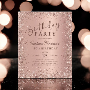 Prospectus 11,4 Cm X 14,2 Cm Rose Budget Parties scintillant or 30e anniversair