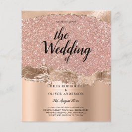 Prospectus 11,4 Cm X 14,2 Cm Rose Gold Moderne Glamor Mariage Invitation