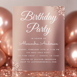 Prospectus 11,4 Cm X 14,2 Cm Rose Gold Pailleté Budget Anniversaire Tout Âge