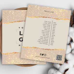 Prospectus 11,4 Cm X 14,2 Cm Rose gold rose élégant moderne féminin code QR pri