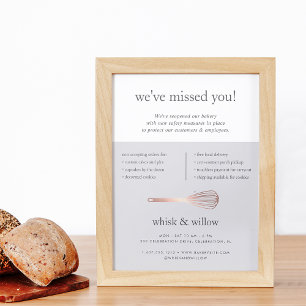 Prospectus 11,4 Cm X 14,2 Cm Rose Gold Whisk Boulangerie d'affaires réouverture