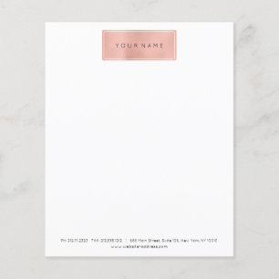Prospectus 11,4 Cm X 14,2 Cm Rose Rose Or Poudre Métallurgique Styliste Lettre 
