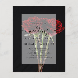 Prospectus 11,4 Cm X 14,2 Cm Roses rouges gothiques Mariage gothique Inviter