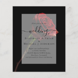 Prospectus 11,4 Cm X 14,2 Cm Roses rouges gothiques Mariage gothique Inviter