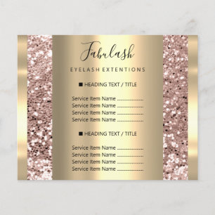 Prospectus 11,4 Cm X 14,2 Cm Salon de beauté Gold Makeup Rose Hair Ongles Paill