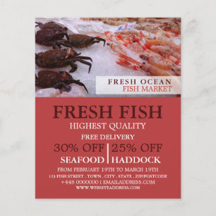 Prospectus 11,4 Cm X 14,2 Cm Salon De Fruits De Mer, Pêcheur/Épouse, Marché Aux