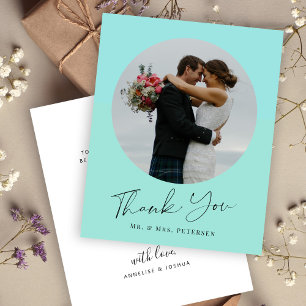 Prospectus 11,4 Cm X 14,2 Cm Script simple de photo de mariage pour carte de re