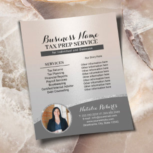 Prospectus 11,4 Cm X 14,2 Cm Service de conseils en préparation de déclarations