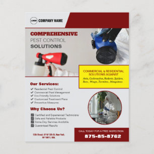 Prospectus 11,4 Cm X 14,2 Cm Services de lutte antiparasitaire Flyer personnali