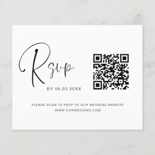 Prospectus 11,4 Cm X 14,2 Cm Site Web de Mariage avec Code QR RSVP à Petit Budg