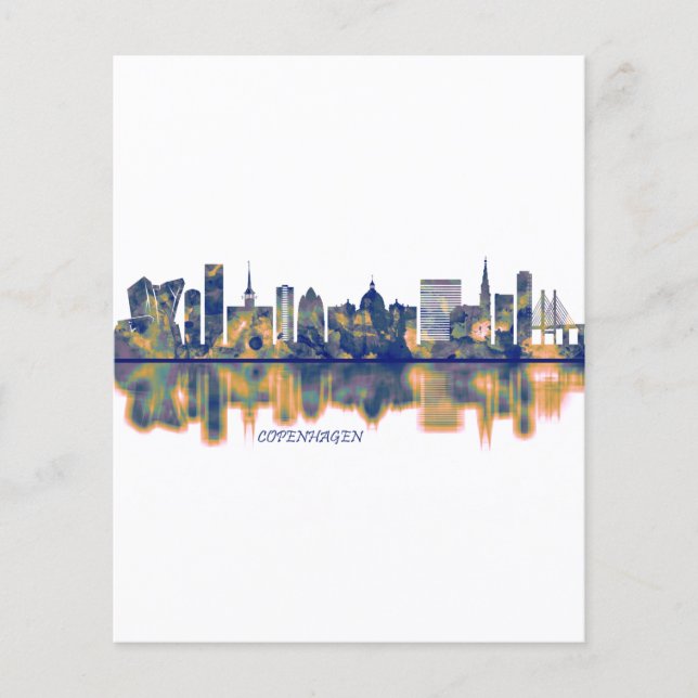 Prospectus 11,4 Cm X 14,2 Cm Skyline Copenhague (Devant)