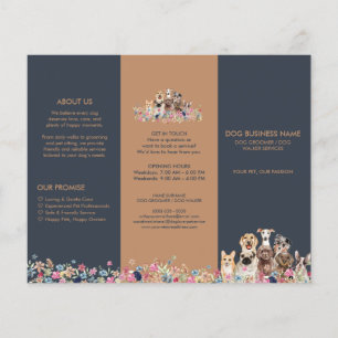 Prospectus 11,4 Cm X 14,2 Cm Soins de compagnie floraux élégants pour chiens Na