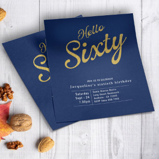 Prospectus 11,4 Cm X 14,2 Cm Soixante Blue Gold Budget 60e anniversaire Invitat