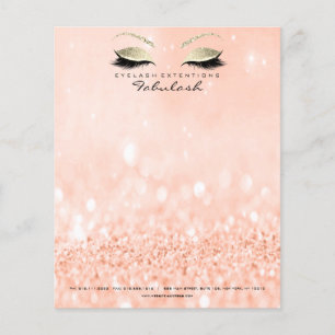 Prospectus 11,4 Cm X 14,2 Cm Studio de Beauté Maquillage de Cils Styliste Gold 