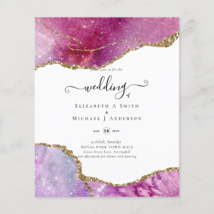 Prospectus 11,4 Cm X 14,2 Cm Sublime rose AGATE Gold Parties scintillant Mariag
