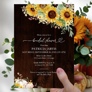 Prospectus 11,4 Cm X 14,2 Cm Sunflower Automne Budget Douche nuptiale Invitatio