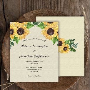 Prospectus 11,4 Cm X 14,2 Cm Sunflower Joy Boho Pays Budget Mariage Inviter
