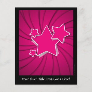 Prospectus 11,4 Cm X 14,2 Cm Super Hot Rose Stars et Swirl Arrière - plan
