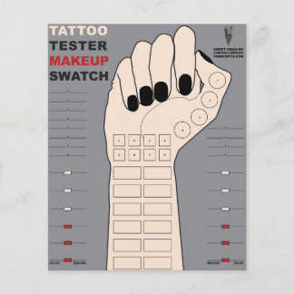 Prospectus 11,4 Cm X 14,2 Cm Tatouage Tester Maquillage Swatch (Couleur du bras