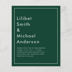 Prospectus 11,4 Cm X 14,2 Cm Texte monochrome vert Émeraude