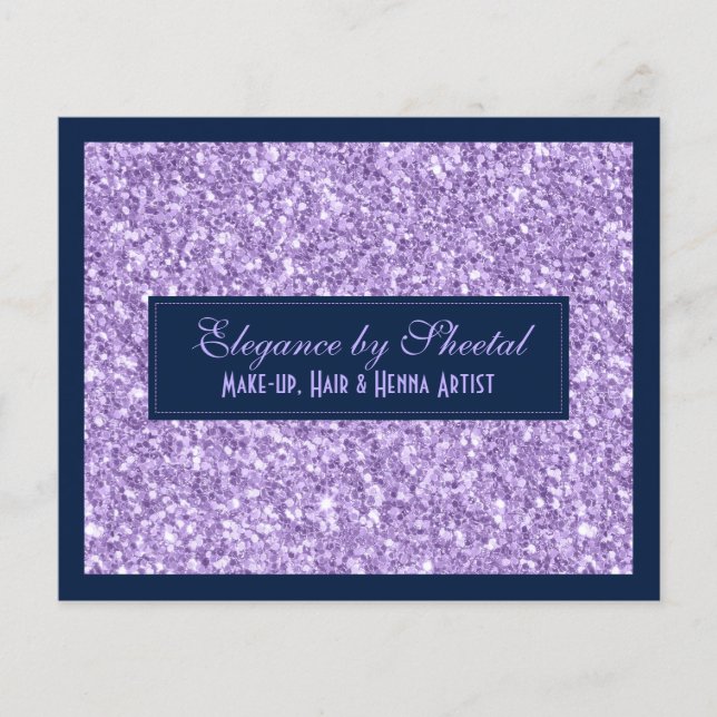 Prospectus 11,4 Cm X 14,2 Cm Texture d'impression à paillettes bleues et violet (Devant)