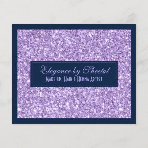 Prospectus 11,4 Cm X 14,2 Cm Texture d'impression à paillettes bleues et violet