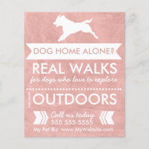 Trendy Pink Chien Silhouette Chien Walker Flyer
