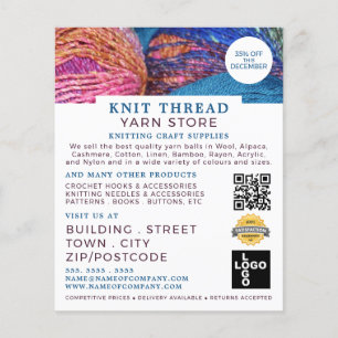 Prospectus 11,4 Cm X 14,2 Cm Tricot, Tricot, magasin, fils